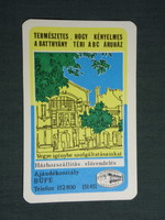 Kártyanaptár,Pest megyei vendéglátó,Batthyány téri ABC áruház büfé,Budapes,grafikai, 1980,   (4)