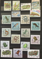 Stamps with a reptile motif