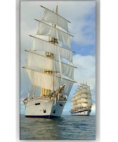 New!! Huge picture, cotton canvas on a wooden frame ship/sailboat 60x140 cm