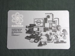 Kártyanaptár, Ravill Elektron iparcikk üzletek, Budapest, Videoton televízió, rádió,hűtő,1980,   (4)