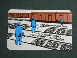 Card calendar, máv railway, graphic designer, accident prevention, 1980, (4)