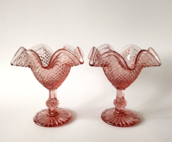 2 beautiful pink glass dessert cups