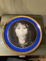 Hollóházi Saxon endre porcelain wall plate 1/20 with serial number