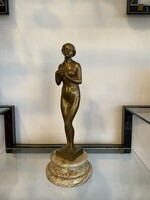 Art deco bronze female nude statue