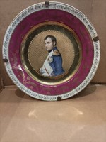Antik Napoleon porcelán tányér, falidisz, 22 cm-es kézzel festett.Royal Wiena