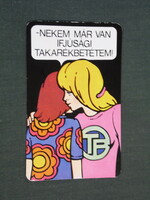 Kártyanaptár, OTP takarékpénztár ,grafikai rajzos, 1981,   (4)
