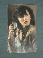Card calendar, róna soft drinks, ágker kft., Erotic female model, 1981, (4)
