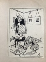 Magay András eredeti karikatúra rajza a Szabad Száj c. lapba