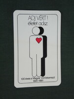 Card calendar, 100-year Hungarian Red Cross, graphic artist, 1981, (4)