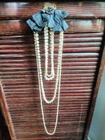 160 + 120 Cm long real pearls, chanel style