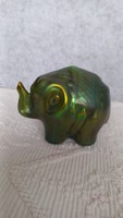 Zsolnay eozin art deco elephant, 7 x 9.5 cm, marked