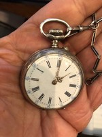 Silver pocket watch, art deco, size 5 cm working.