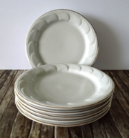 Elegant white and gold edged Hólloháza porcelain dessert plate