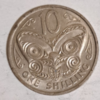 1967 ÚJ-ZÉLAND NEW ZEALAND 1 Shilling maori maszk (626)