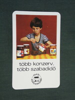 Card calendar, Paks cannery, canned, children's model 1981, (4)