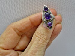 Beautiful old amethyst silver ring