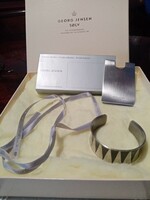 2 Danish jorgen jensen pewter bracelets and 1 georg jensen silver metal card holder