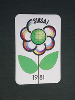 Card calendar, United World Youth Federation for Peace, Budapest, graphic artist, 1981, (4)