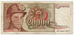 Jugoszlávia 20 000 jugoszláv Dinár, 1987