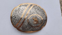 Original Mexican silver-plated horse belt buckle