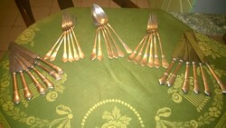 Silver-plated antique cutlery set of 30 pieces, dessert knife, dessert fork - freshly polished