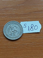 Cyprus 25 mils 1955 copper-nickel, ii. King Elizabeth s180