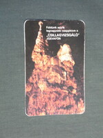 Kártyanaptár, Borsod tourist, Aggtelek, Jósvafő, csillagvizsgáló cseppkő, 1981,   (4)