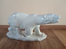 Antique Herend large porcelain polar bear figure