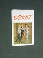 Kártyanaptár, Béköt Békéscsaba kötöttárugyár, sport ruházat, férfi, női modell, 1981,   (4)