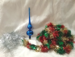 Old glass Christmas tree top decoration and old boa