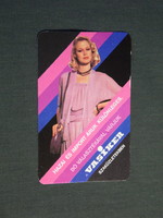 Card calendar, specialist hardware stores, Szombathely, Sárvár, Kőszeg, erotic female model, 1981, (4)