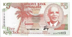 5 kwacha 1994 Malawi UNC