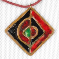 1Q042 barkos bea: fire enamel necklace