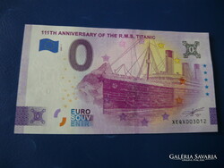 Germany 0 euro 2022 titanic 111. Anniversary! Ship! Rare commemorative paper money! Unc