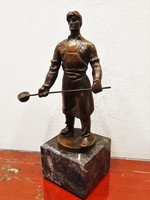 Buzá barna (buzi barnabás, 1910 - 2010): worker - bronze statue