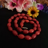 Coral pearl necklace.