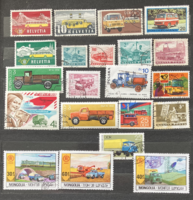 Stamps with vehicles motif