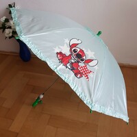 New, disney stitch pattern ruffled semi-automatic children's umbrella with whistle