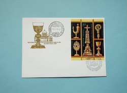 FDC (C1) - 1987. Esztergomi kincstár blokk - (Kat.: 500.-)