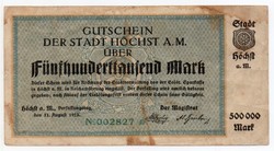 Germany höchst 500,000 German marks, 1923