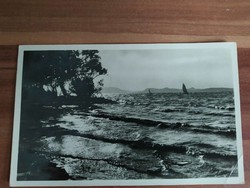 Lake Balaton, rolling lake, boat, karinger photo, from 1950