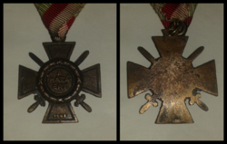 War award / for the homeland / Horthy fire cross 1st class with matching war ribbon 1942