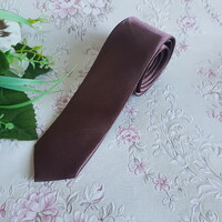 New thinned brown satin tie