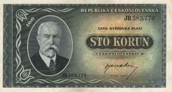 100 korun korona 1945 Csehszlovákia