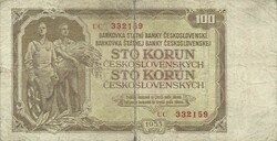 100 korun korona 1953 Csehszlovákia 1.