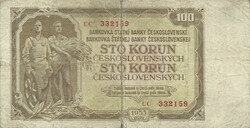 100 Koruna 1953 Czechoslovakia 1.