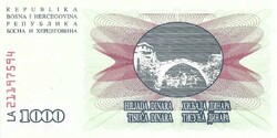 1000 Dinars 1992 Bosnia and Herzegovina unc