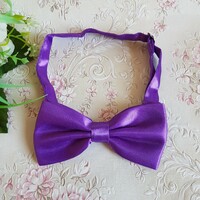 New purple satin bow tie