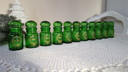 11 pcs. Aroma-sealing, small glass spice holder, with inscriptions