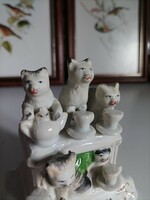 Old, English porcelain decorative tea cats, rare piece